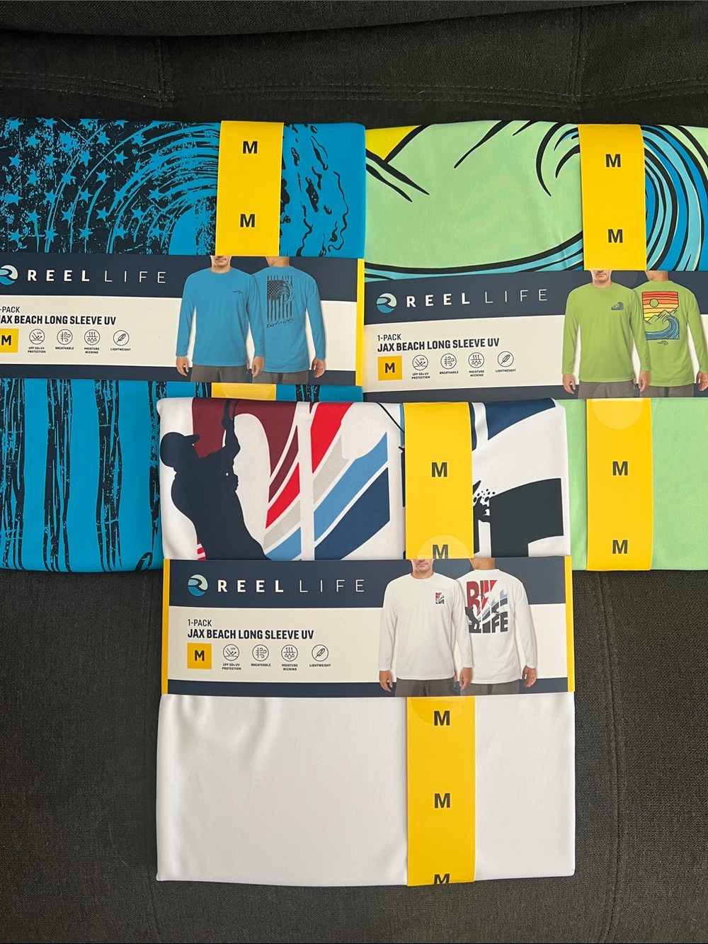 Mens Rashguard Sun Shirt (M). Set of 3 Long Sleeve UPF 50+ UV Protection NWT